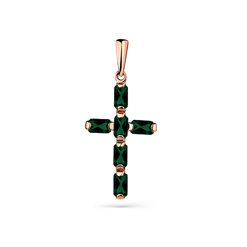 Крест, золото, турмалин, 04-1-038-1900-010